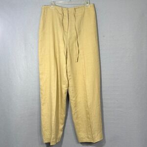 Alexandra Nicole High Rise Linen Womens Pants Size L Tailored Resort Minimalist